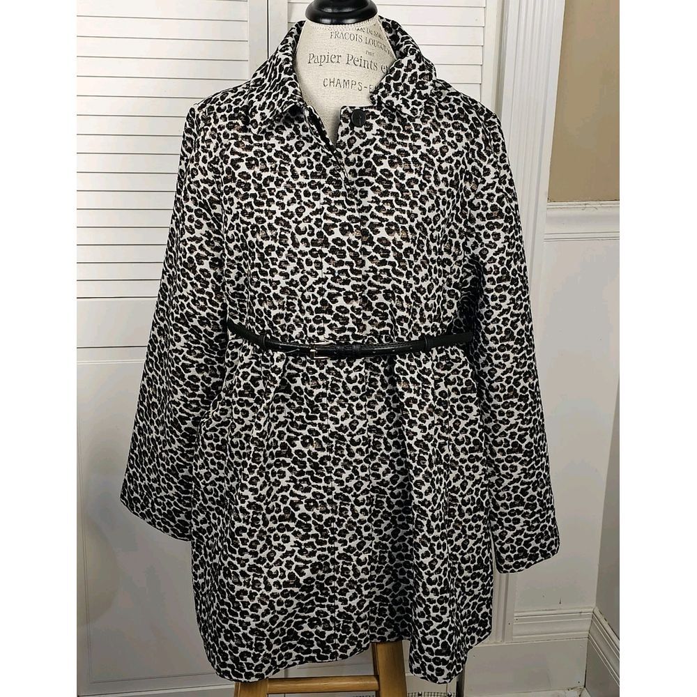 Maeve Anthropologie Womens Leopard‎ Babydoll Jacket With Belt XL